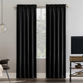 Sun Zero Oslo Theater Grade Extreme 100% Total Blackout Rod Pocket Curtain Panel, Black, 52 W x 108 L (1 Panel)