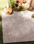 Unique Loom Collection Casual Transitional Solid Heathered Indoor/Outdoor Flatweave Area Rug (4' 1' X 6' 1' Rectangle, Beige/I