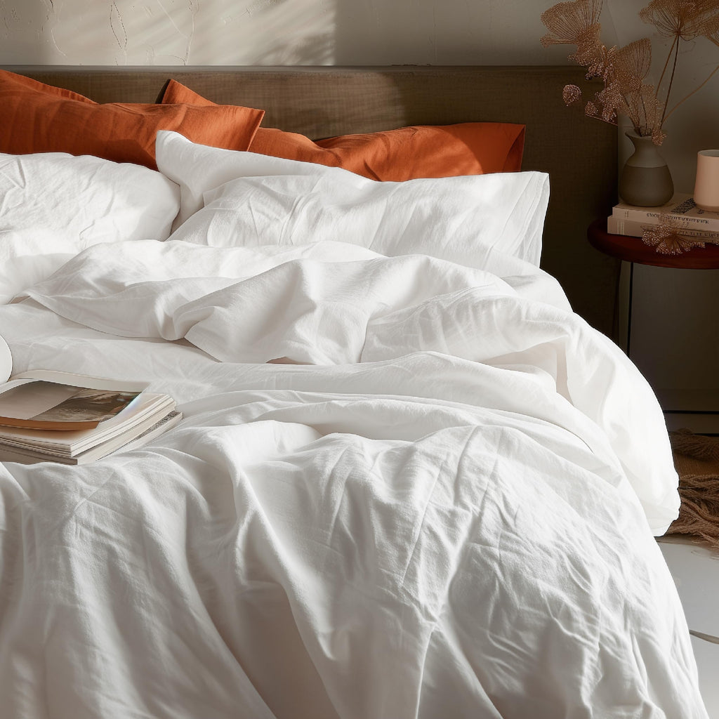 Bedsure 100% Washed Cotton Duvet Cover King Size - Warm Sand Minimalist Duvet Cover Linen Like - 3 Pieces Gentlesoft™ Plain Simple Cotton Bedding Set With 2 Pillow Shams (Warm Sand, King, 104'X90')