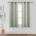 Koufall 36X54 Inches Long Bronze Grommet Linen Blend Sheer Curtains For Bedroom Sage Green