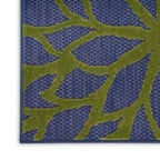 Nourison Aloha Indoor/Outdoor Modern Navy Multicolor 2' X 6' Area Rug, Easy Cleaning, Non Shedding, Bed Room, Living Room, Dining Room, Backyard, Deck, Patio (2X6)