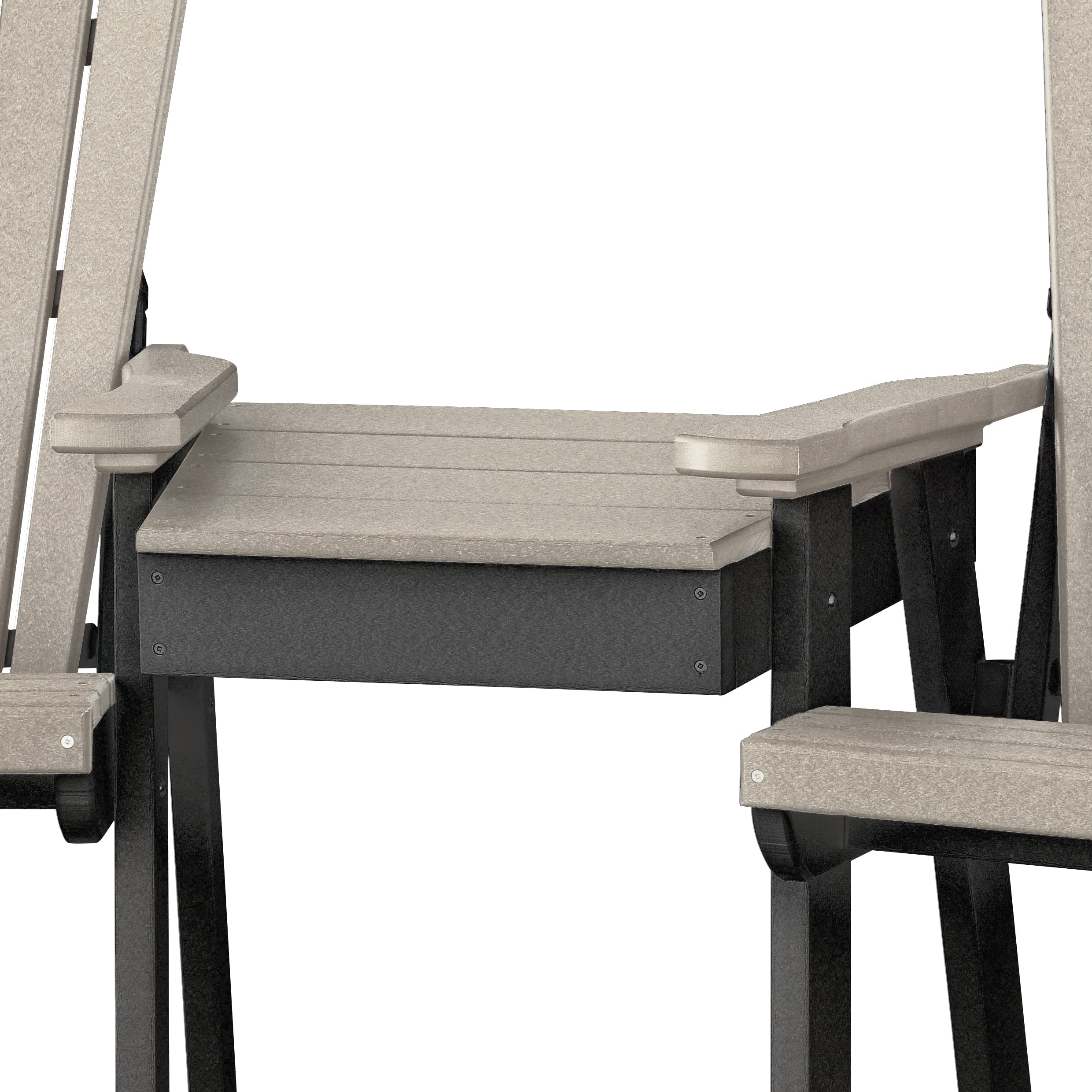 American Furniture Classics Counter Height Settee Table Combo, Weatherwood and Black