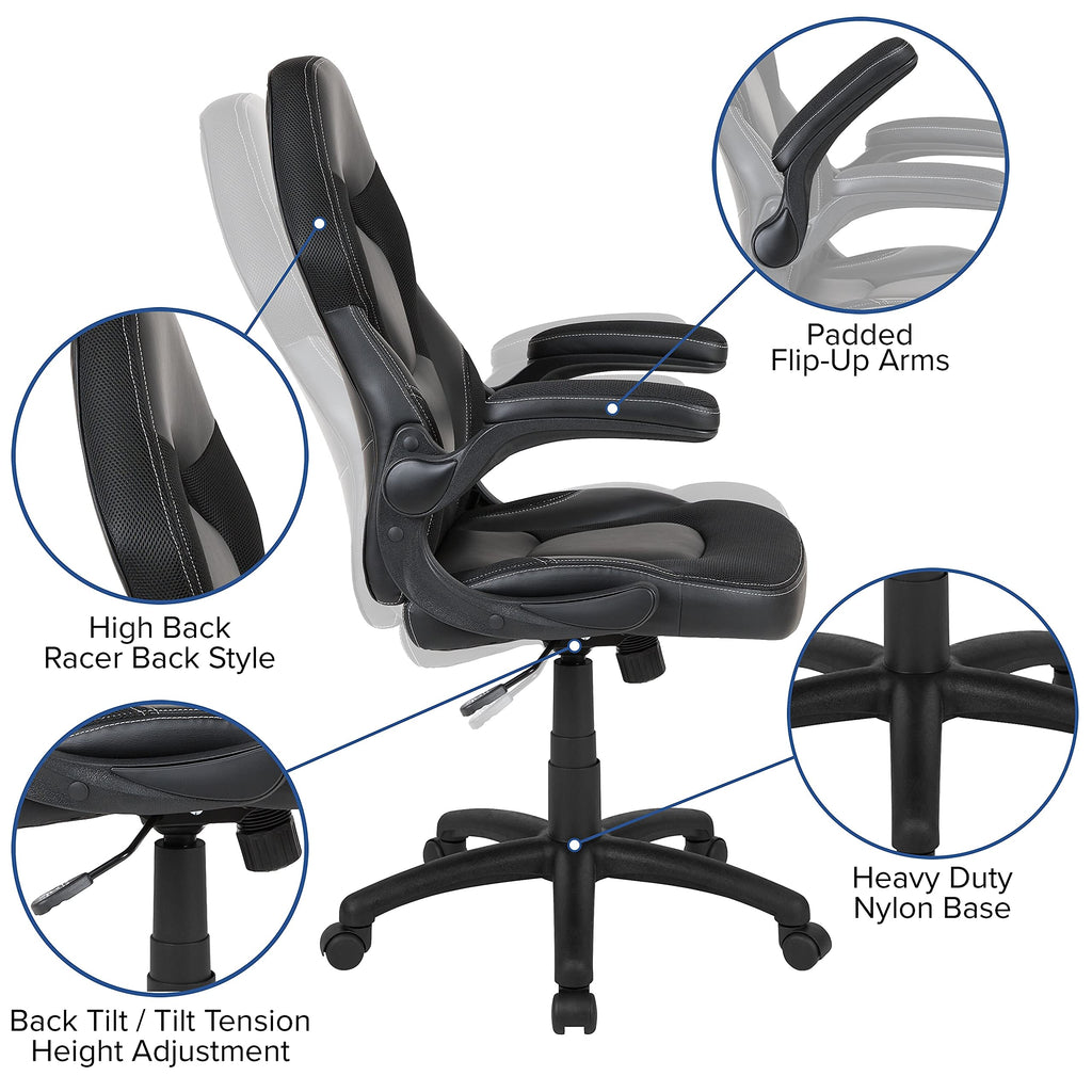Flash Furniture Red Gaming Desk And Black Racing Chair Set With Cup Holder And Headphone Hook
