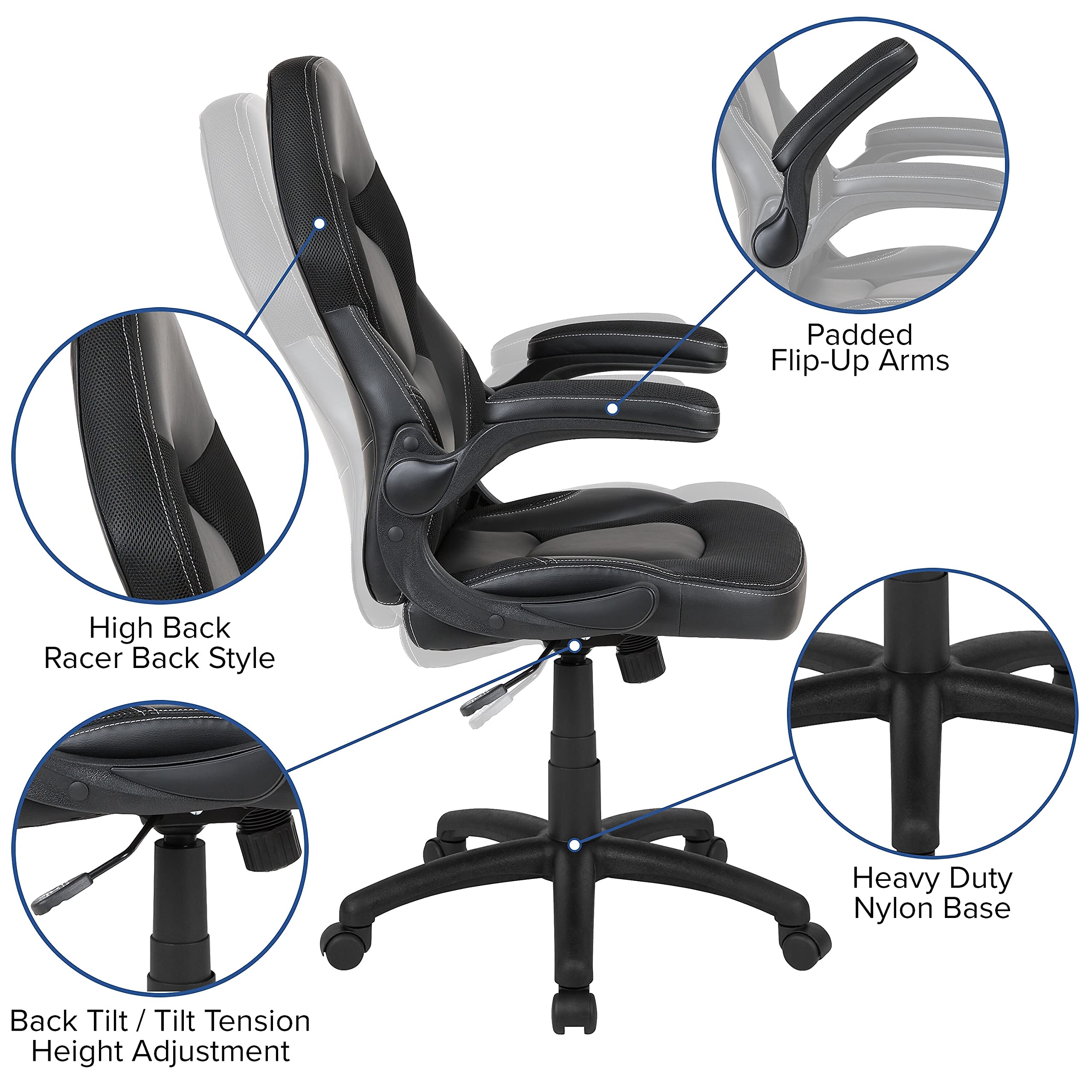 Flash Furniture Red Gaming Desk And Black Racing Chair Set With Cup Holder And Headphone Hook