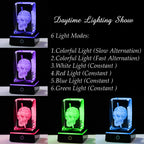 Qianwei 3D Crystal Skull Decor- Halloween Skull Light Witch Figurines Occult Medieval Goth Satanic Home Desk Glass Skull Decor W