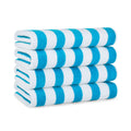 Arkwright Cali Cabana Stripe Beach Towel - Pack of 4-100% Cotton Soft Lightweight Quick Dry Terry Towels Set for Pool, Swim, and