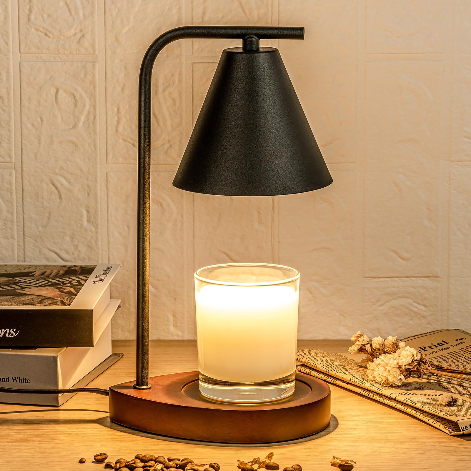 Marycele Candle Warmer Lamp with Timer, Electric Black Candle Lamp Warmer for Jar Candle, Mothers Day Gifts for Mom, House Warmi