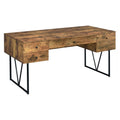 Coaster Home Furnishings Analiese Rustic 63-Inch 4-Drawer Home Office Computer Writing Desk Study Table with Storage Engineered Eco-Friendly Wood Look Laminate Sturdy Steel Base Rustic Nutmeg 800999