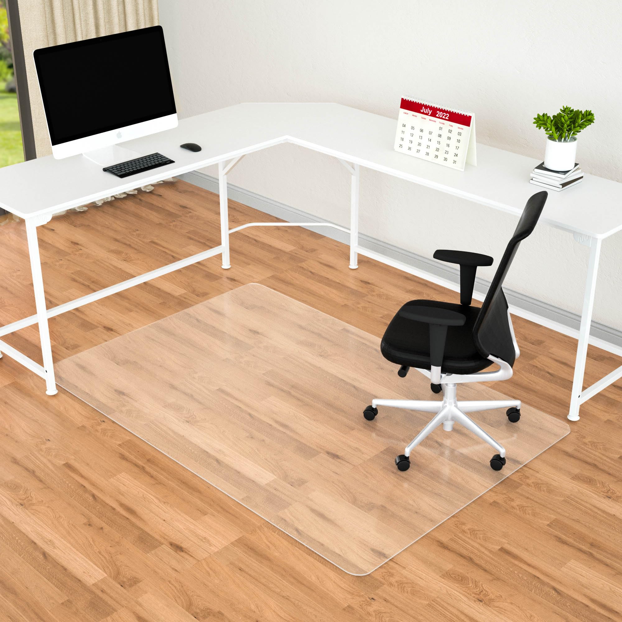 Amyracel Large Office Chair Mat For Hardwood Floor- 35' X 55' Clear Floor Mat For Office Chair, Easy Glide Desk Chair Mat For
