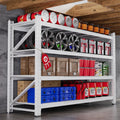 AFAIF 71.3 Wide Heavy Duty Metal Garage Shelving, White Storage Shelf