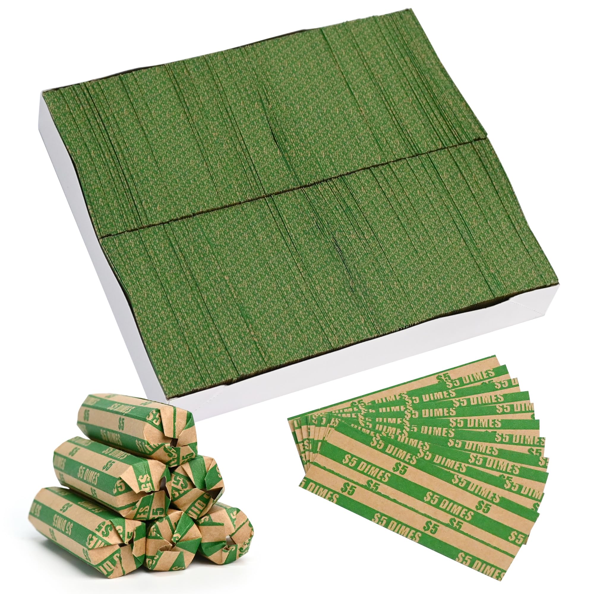 L Liked Flat Striped Coin Wrappers,Dimes Coin Wrappers,Pack Of 1000 Pcs (Dimes)