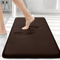 Smiry Memory Foam Bath Mat 30 x 20, Extra Soft Absorbent Bathroom Rugs Non Slip Bath Rug Runner for Shower Bathroom Floors, Brow