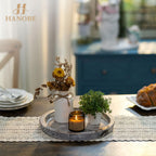 Hanobe Candle Plate Holder Tray: Round Wooden Decorative Candle Plate Small Farmhouse Table Centerpiece Rustic Whitewash Wood Te