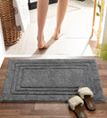 Gavi Enterprise Cotton Linea Design Bath Mat | Anti Slip Anti Skid Backing Absorbent Soft Tufted Floor Rug for Bathroom Kitchen