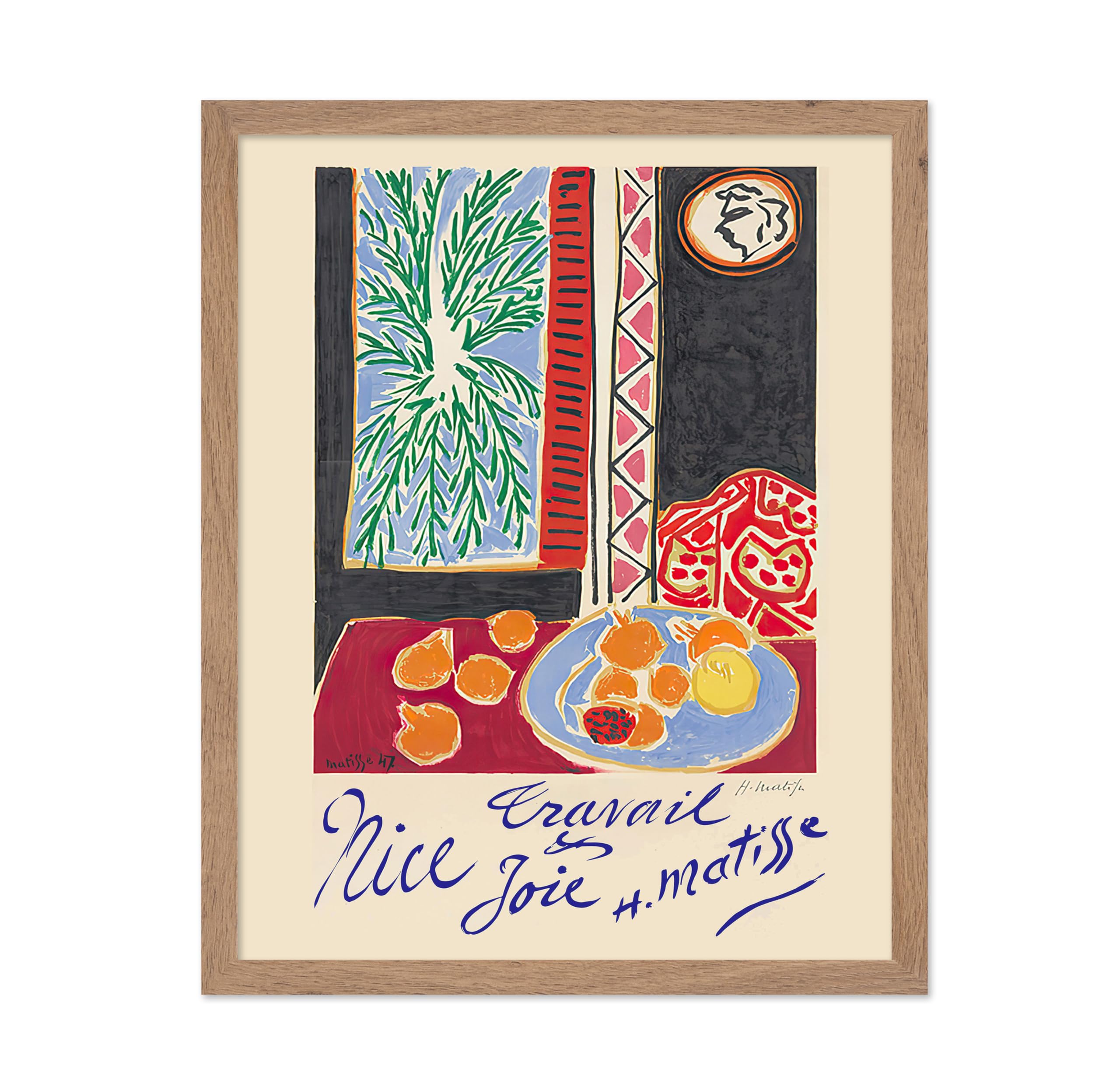 Poster Master Vintage Matisse Poster - Fauvism Print - Nice, Travail et Joie, Colorful, Fruits, Open Window - Gift for Artist, F