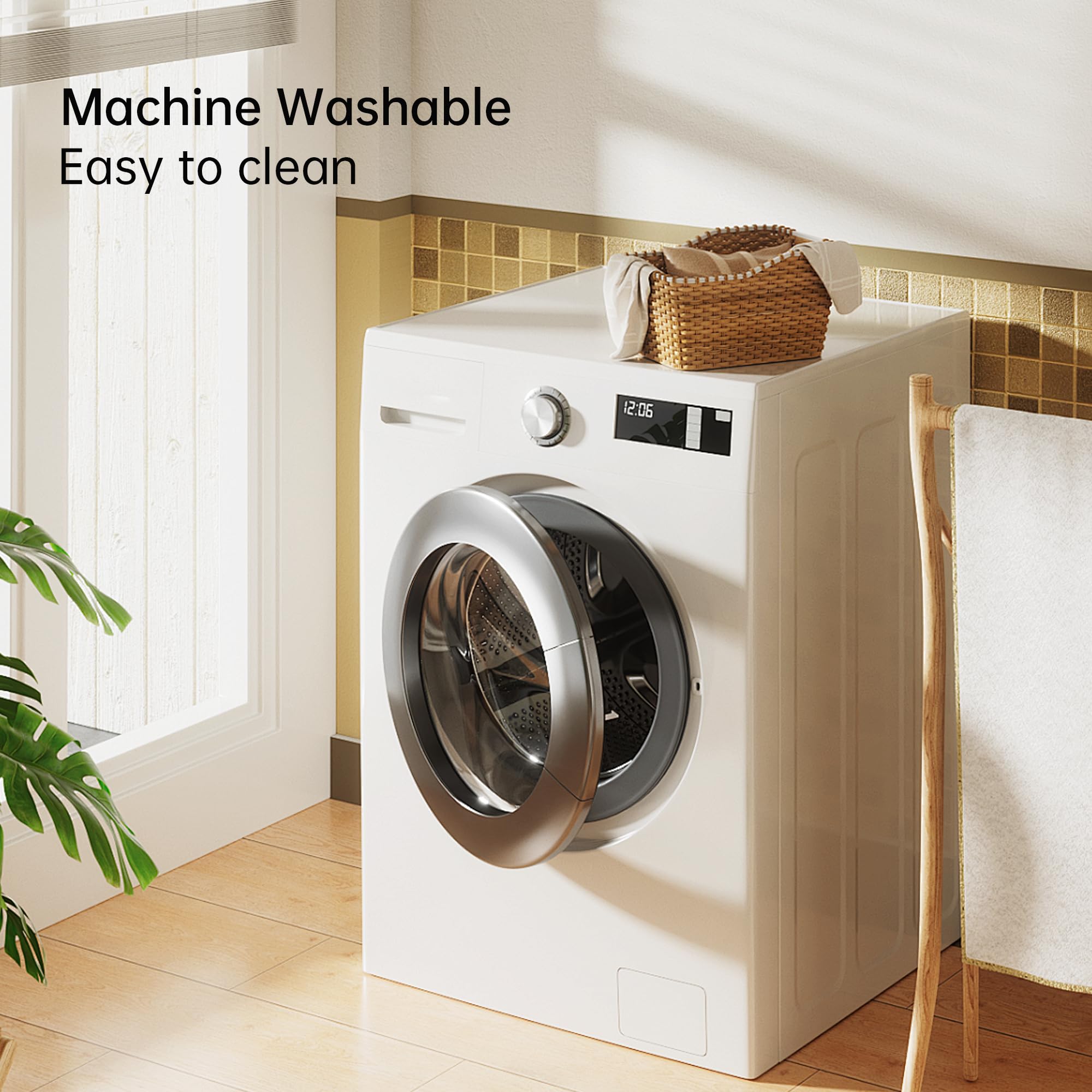 Mcjaw Electric Heated Blanket 84'' X 90'' Queen Size Flannel Fabric, Keep Your Warm All Night, Dual Controllers, 4 Heating Level