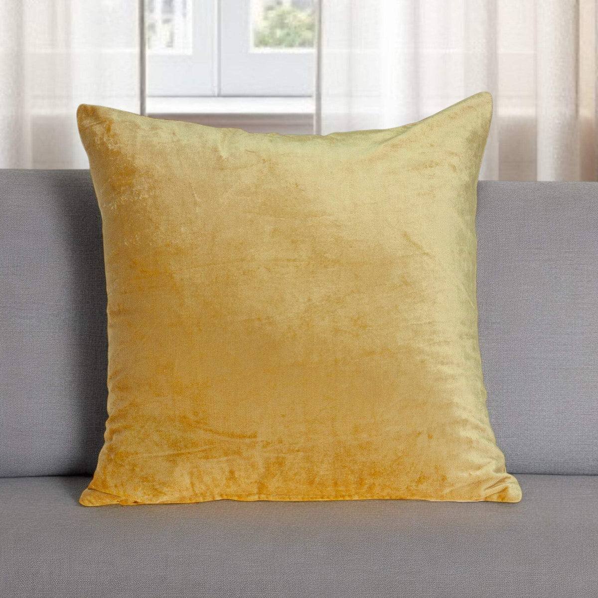 HomeRoots Parkland Collection Danbury Yellow Solid Throw Pillow