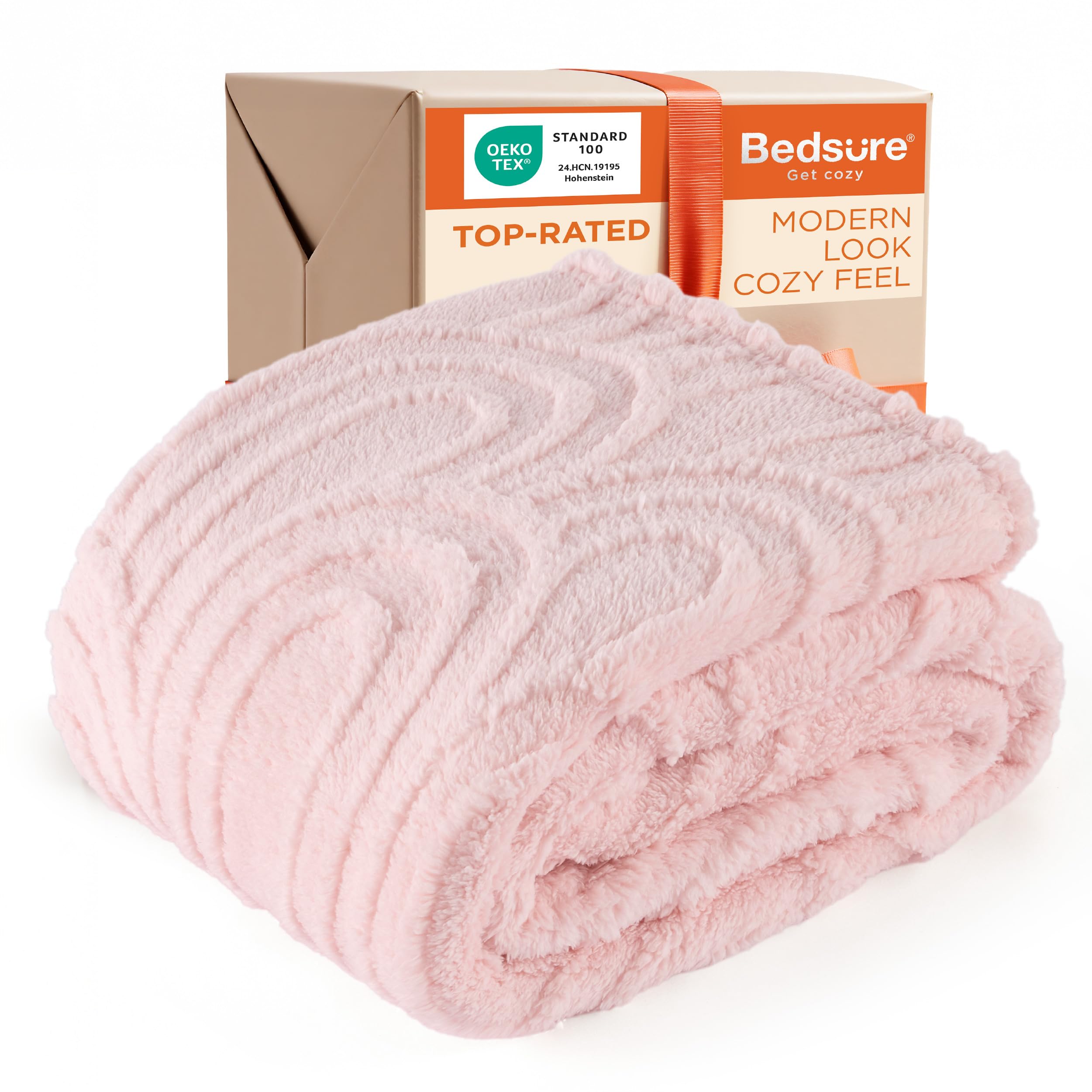 Bedsure GentleSoft Fleece Twin Blanket for Couch - Super Soft & Cozy, Fluffy Blankets for Women & Girls, Ideal for Sofa & Bed, P