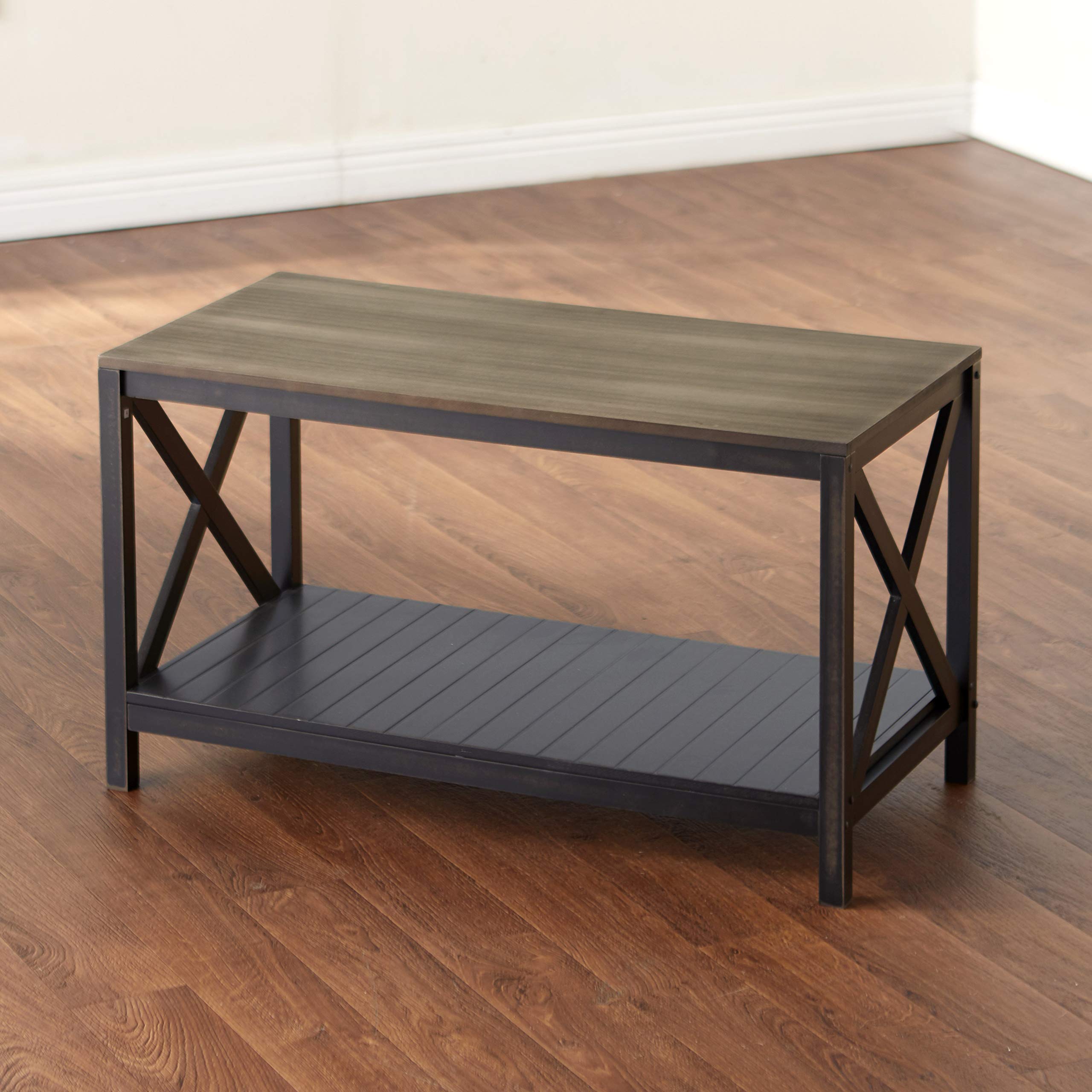 TwoTone Farmhouse Living Room Collection  Black Coffee Table
