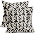 Black Cream Polka Dot Pillow Covers 24X24 Set Of 2 Outdoor Modern Art Throw Pillows Boho Design Brush Strokes Decorative Pillowc
