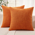 Miulee Burlap Linen Throw Pillow Covers 24X24 Inch Fall Orange Decorative Pillow Covers Modern Farmhouse Pillowcases Soft Accent