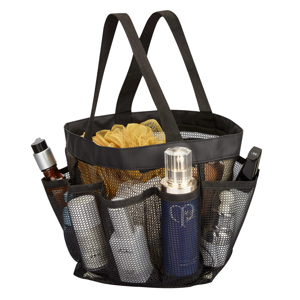 HAOGUAGUA Mesh Shower Caddy Tote Bag 8 Pockets, Hanging Portable Toiletry Bag for Men and Women, College Dorm Essentials Quick D