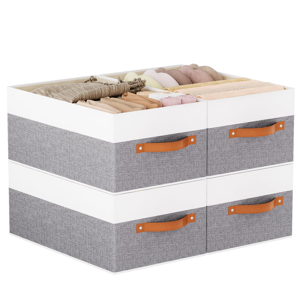 YheenLf Clothing Storage Bins, Closet Bin with Handles, Foldable Storage Baskets, Fabric Containers Storage Boxes for Organizing