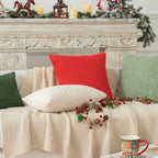 Kevin Textile 2 Packs Sage Green Euro Farmhouse Decorative Throw Pillow Covers 26X26 Inch For Living Room Couch Bed Sofa Spring Rustic Boho Home Decor Soft Striped Corduroy Square Cushion Case