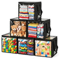 EVELOMO 6 Pack Cube Toy Storage Bag, 12 x 12 Large Toys Storage Bin Organizers, Foldable PVC Boxes with Handles, Toy Storage f