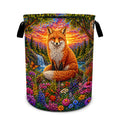 Fox Flowers Laundry Basket Foldable Oxford Laundry Hamper With Handle For Room Bathroom Bedroom