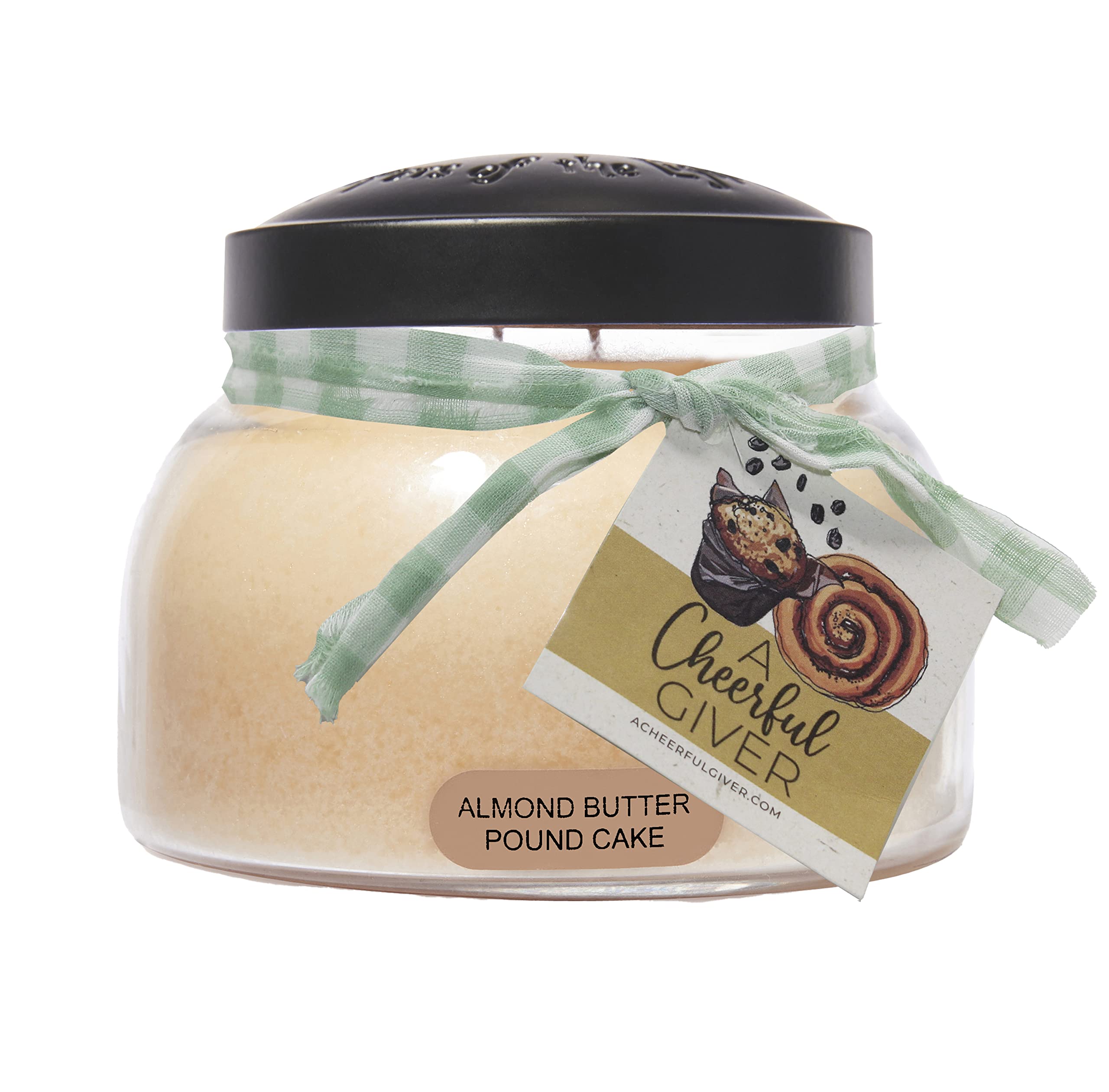 A Cheerful Giver - Almond Butter Pound Cake Mama Scented Glass Jar Candle (22oz) with Lid & True to Life Fragrance Made in USA
