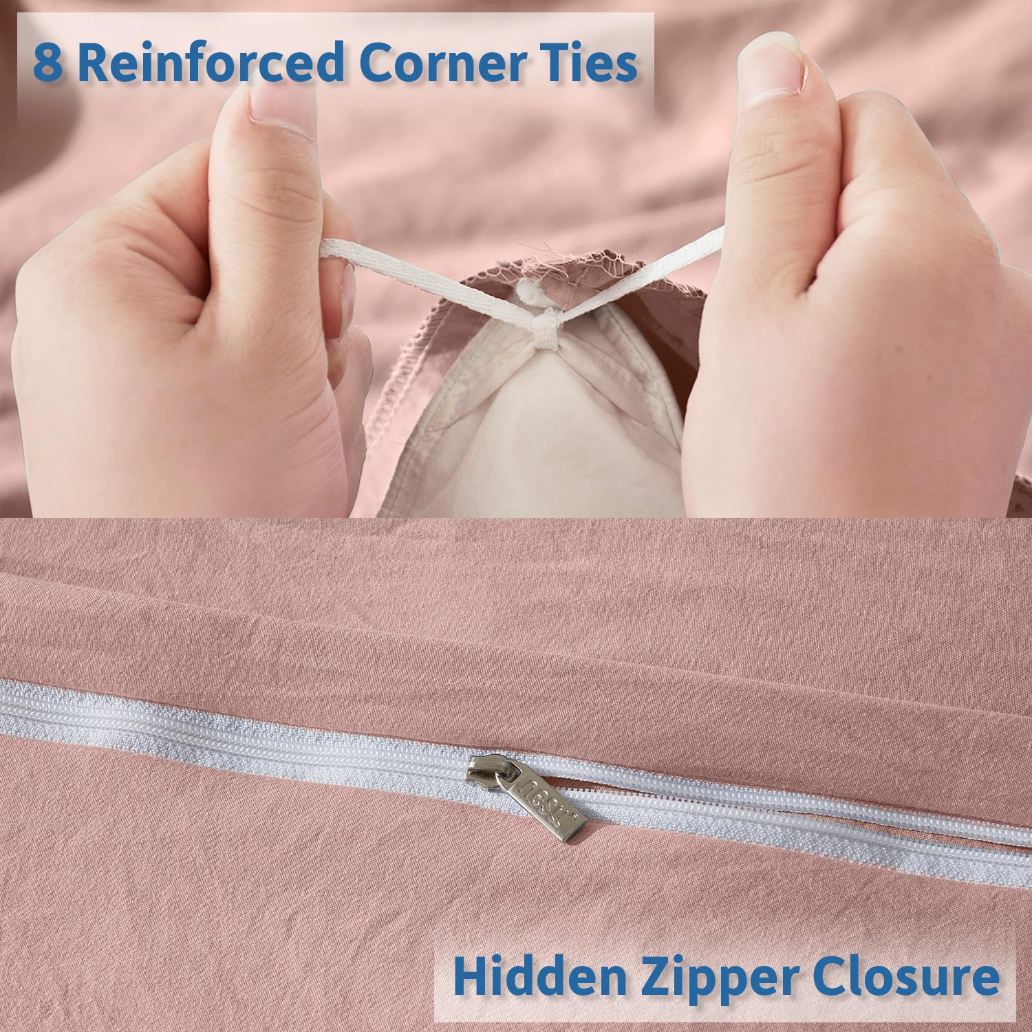 Nestl Twin Duvet Cover Set - Soft Prewashed Blush Pink Duvet Cover Twin/Twin Xl, 2 Piece, With Zipper Closure, 1 Duvet Cover 68X90 Inches And 1 Pillow Sham - No Comforter