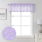Lecloud Leia Sheer Light Purple Window Curtains For Kitchen 14 Inch Length 2 Pcs, Dual Rod Pockets Window Living Room Curtain Va
