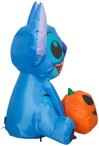 Gemmy Airblown Stitch W/Jol Disney, 3 Ft Tall, Multi