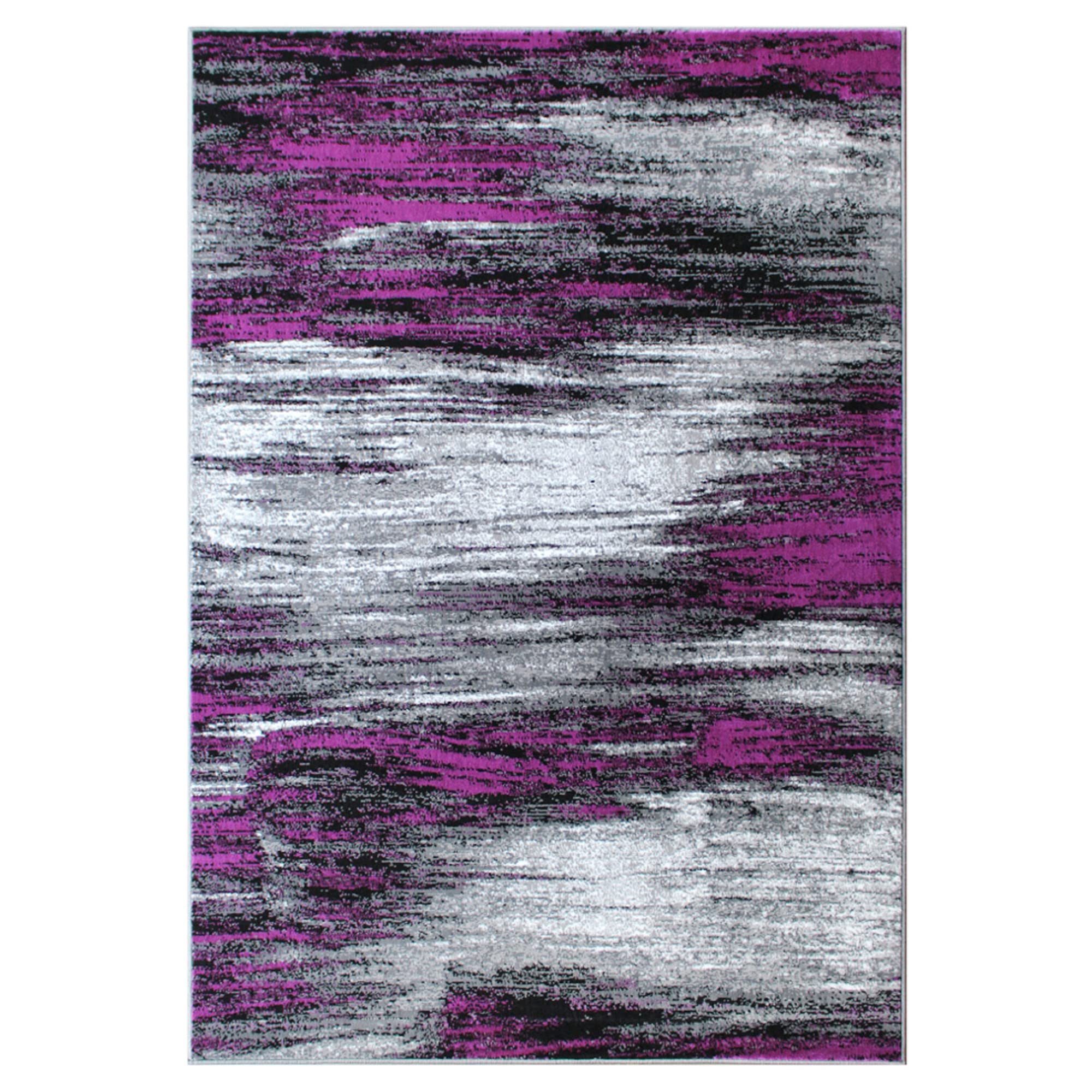 Flash Furniture Rylan Collection Abstract Area Rug - Scraped Design Purple Olefin Rug - 5' X 7' Area Rug - Jute Backing - Living Room, Bedroom, & Family Room