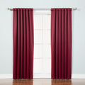 Best Home Fashion Basic Thermal Insulated Blackout Curtains - Back Tab/Rod Pocket - Burgundy - 52' W X 72 'L - No Tie Backs (S