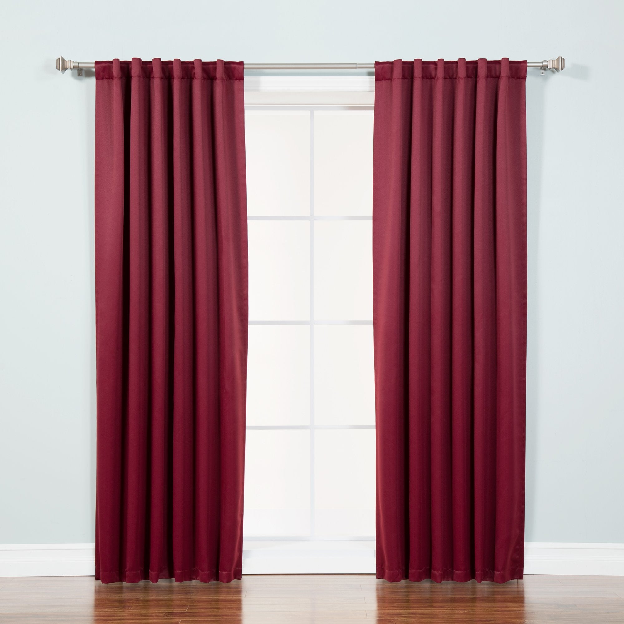 Best Home Fashion Basic Thermal Insulated Blackout Curtains - Back Tab/Rod Pocket - Burgundy - 52' W X 84' L - (Set Of 2 Panel