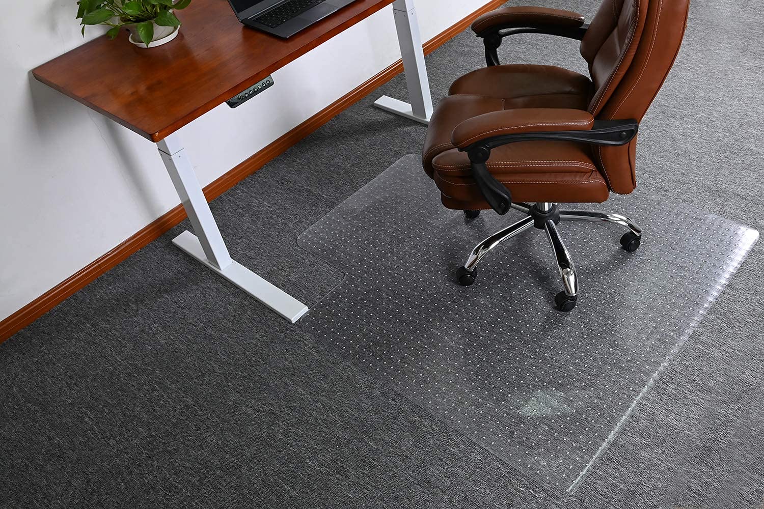 Homek Studded Carpet Chair Mat, 53' X 45' Office Desk Chair Mat For Low Pile Carpet, Transparent Mats For Desk Chairs