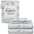 Ruvanti 100% Organic Cotton Full Size Bed Sheets, 4 Pieces, Soft & Breathable Percale Weave Bedding, Deep Pocket 16' Hotel Stan