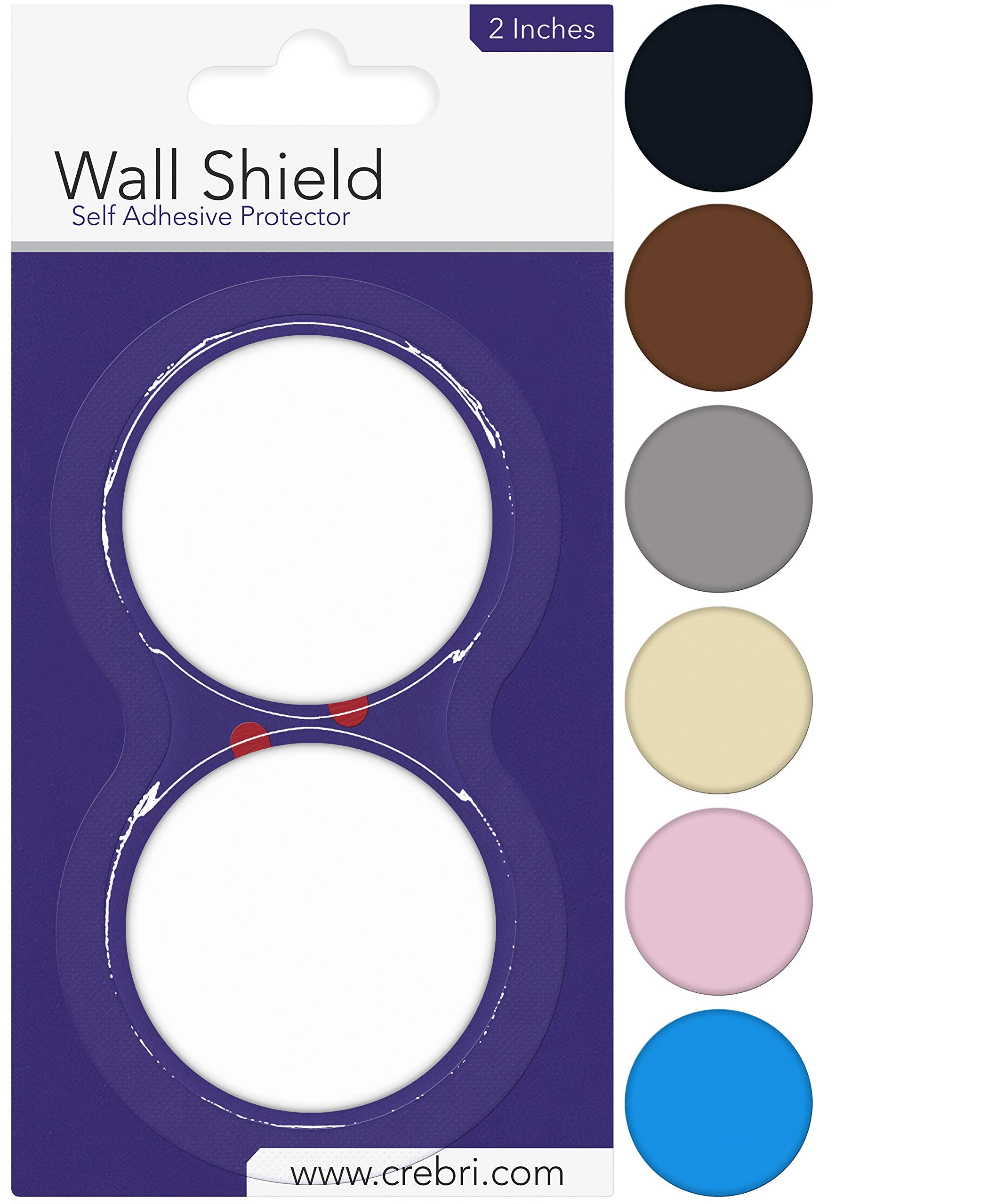 Door Stopper Wall Protector - Round Door Knob Wall Shield White Self Adhesive - Prevents Holes (2 Inches, White)