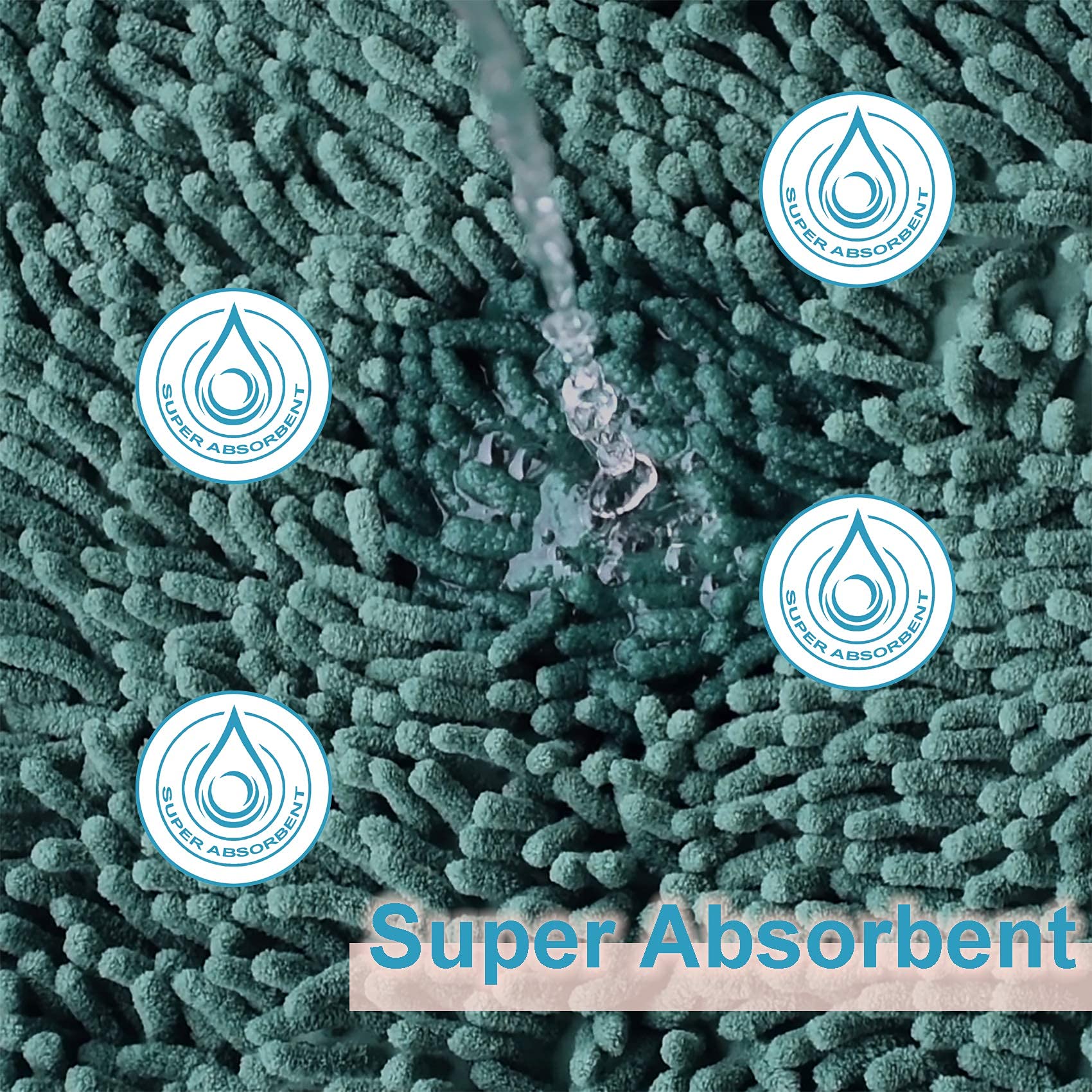 Luxury Bathroom Rug Mat 24X16+20X32, Extra Soft And Absorbent Chenille Bath Rugs, Plush Shaggy Bathroom Carpet, Non-Slip Bathtub