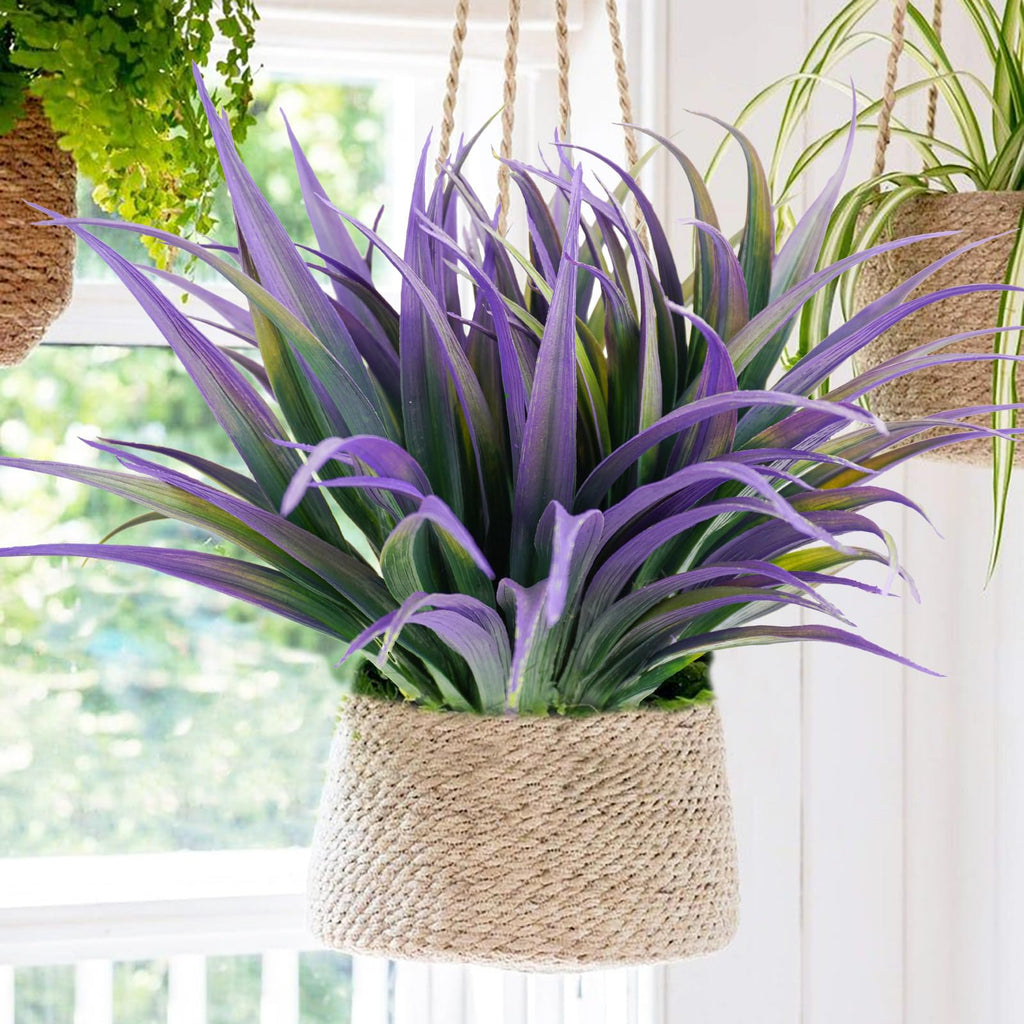 Phliofd 16Pcs Artificial Grass Fake Plants 17.3In Outdoor Plants Uv Resistant Faux Greenery Stems Fake Grass For Home Window Gar