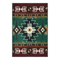 YHSF South West Native American Area Rug C318 (Hunter Green, 2 Feet x 3 Feet 4 Inches)