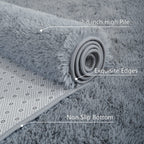 Arogan Luxury Soft Area Rugs For Bedroom Living Room Plush Shag Rug 4X6 Feet, Grey Fluffy Rug For Kids Girls Playroom Dorm Room,
