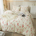 Boho Floral Duvet Cover Twin Xl Soft Cotton Pink Floral Bedding Set Chic Garden Style Cute Flower Pattern Duvet Cover Vintage Fl