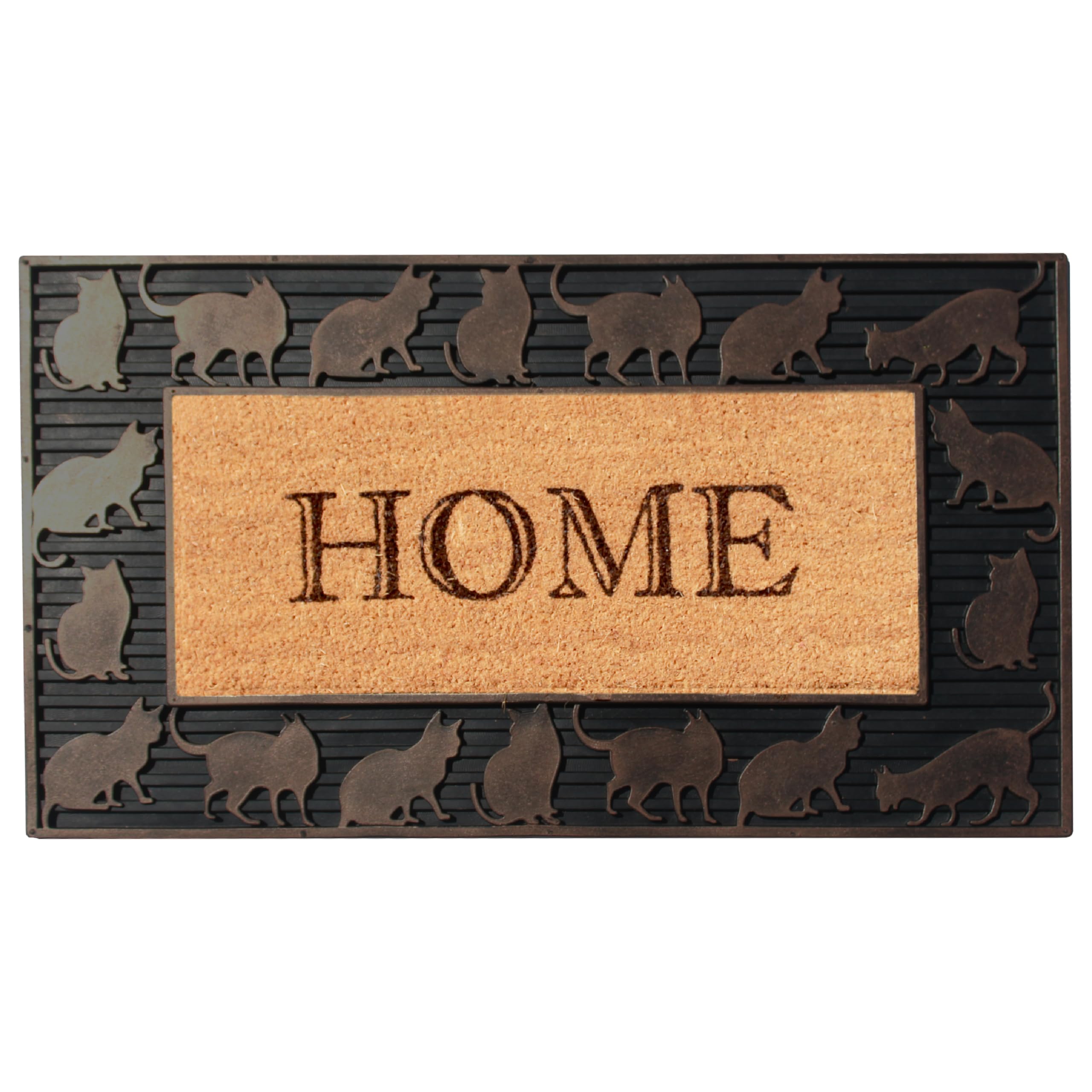 A1Hc Natural Coir And Rubber Large Door Mat, 18X30, Thick Durable Doormats For Door Entrance, Heavy Duty, Thin Profile Door Mat,