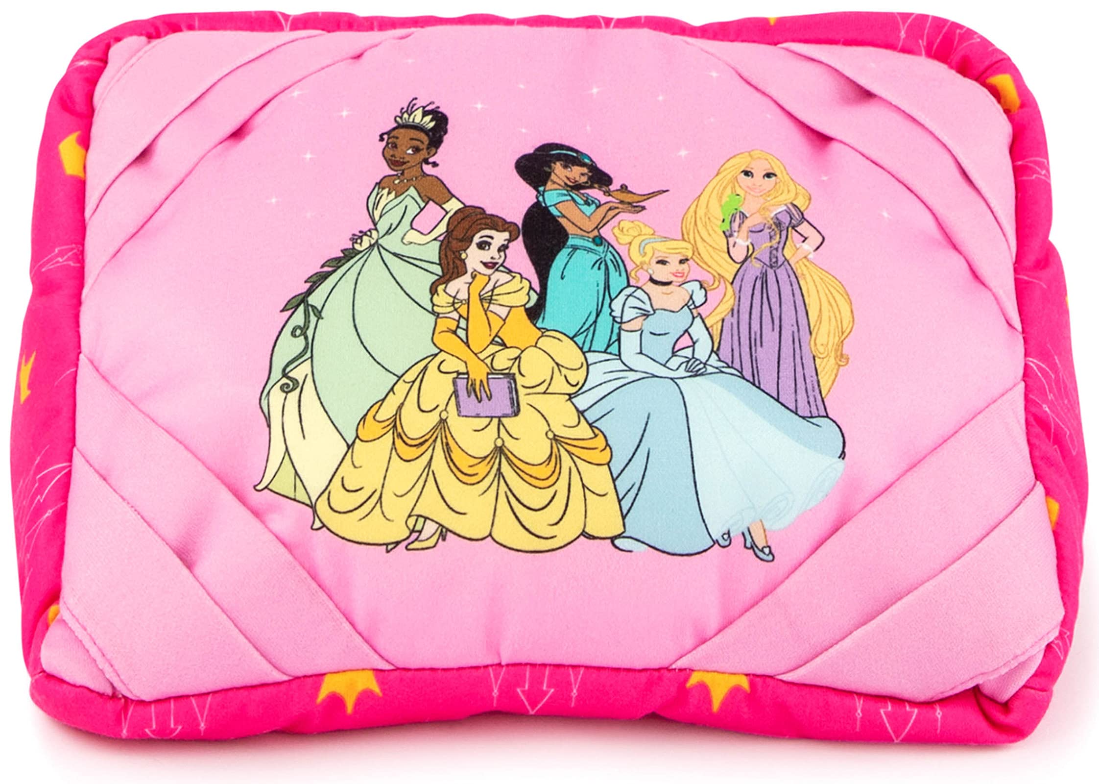 Jay Franco Disney Princess Social Small Tablet Pillow - Soft Holder Rest Support Pillow Features Cinderella, Belle, Jasmine, Rap