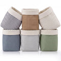Novabright 6 Pack Mini Basket Stripes Neutral Stripes Canvas Storage