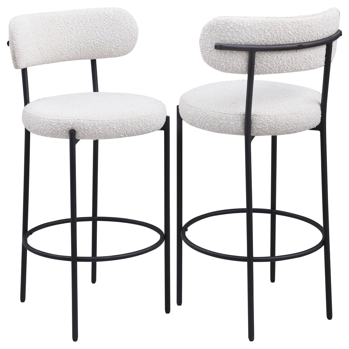 Coaster Home Furnishings Viola Boucle Upholstered Bar Chair Cream (Set of 2)