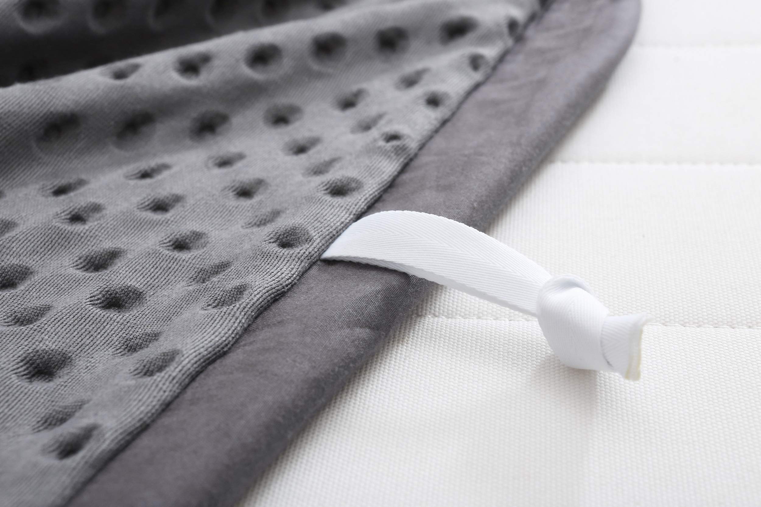 F.Y.Dreams Weighted Blanket Duvet Cover 60X80 Inches With 8 Ties,Zipper On Long Side/Cotton&Minky Dot, Dark Grey/Just Duvet Cove